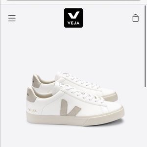 Veja campo leather extra white natural suede